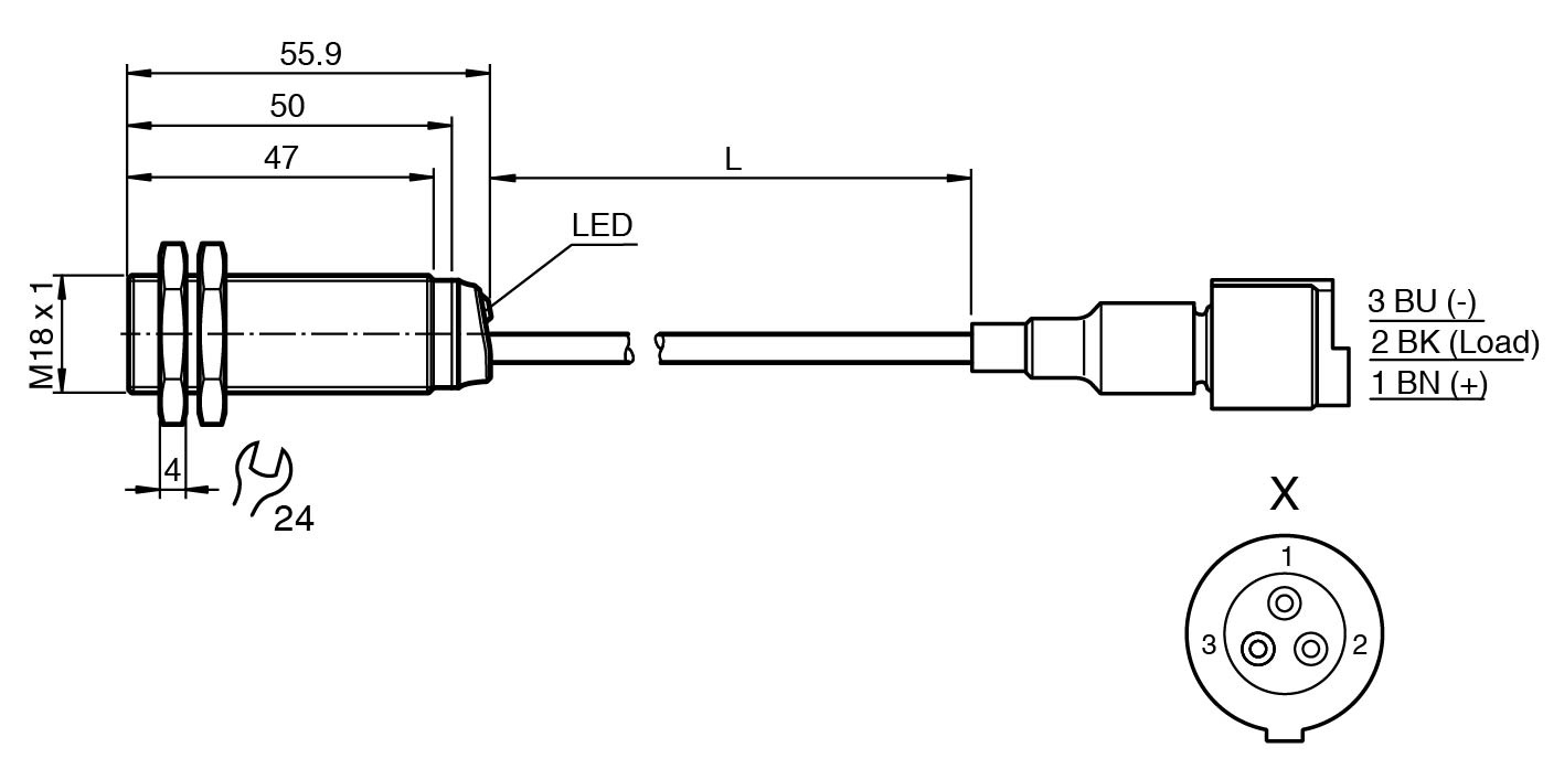 NBB5-18GM50-E2-0,5M-Y0055 - Görsel 2